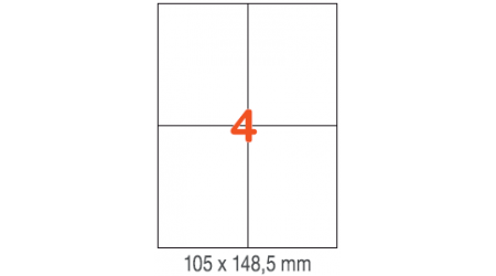 ETIQUETAS A4 100H. INETA 105x148,5  400U. 01280 RECTA