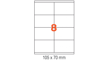 ETIQUETAS A4 100H. INETA 105x 70  800U. 01292 RECTA