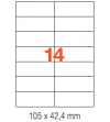 ETIQUETAS A4 100H. INETA 105x 42,4  1400U. 01277 RECTA