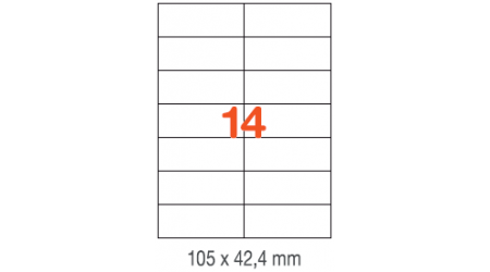 ETIQUETAS A4 100H. INETA 105x 42,4  1400U. 01277 RECTA