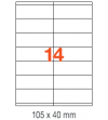 ETIQUETAS A4 100H. INETA 105x 40  1400U. 01275 RECTA