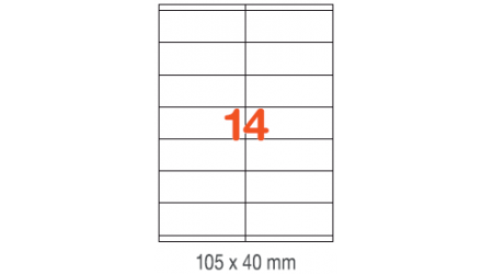 ETIQUETAS A4 100H. INETA 105x 40  1400U. 01275 RECTA