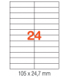 ETIQUETAS A4 100H. INETA 105X 24,7  2400U. CANTOS ROMOS
