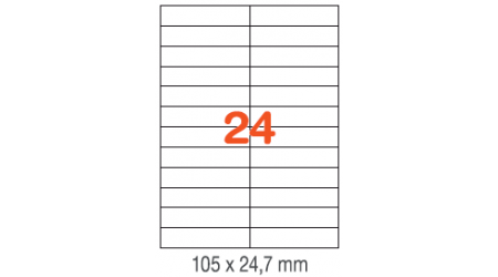 ETIQUETAS A4 100H. INETA 105X 24,7  2400U. CANTOS ROMOS