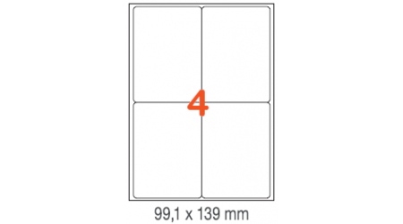 ETIQUETAS A4 100H. INETA  99,1X139  400U. 02422 CANTOS ROMOS