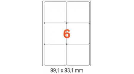 ETIQUETAS A4 100H. INETA  99,1X 93,1  600U. 02421 CANTOS ROMOS