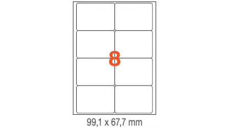 ETIQUETAS A4 100H. INETA  99,1X 67,7  800U. 02420 CANTOS ROMOS