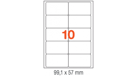 ETIQUETAS A4 100H. INETA  99,1X 57  1000U. 02411 CANTOS ROMOS