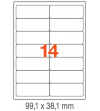 ETIQUETAS A4 100H. INETA  99,1X 38,1  1400U. 02419 CANTOS ROMOS
