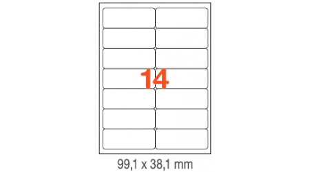 ETIQUETAS A4 100H. INETA  99,1X 38,1  1400U. 02419 CANTOS ROMOS