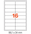 ETIQUETAS A4 100H. INETA  99,1X 34  1600U. 02418 CANTOS ROMOS