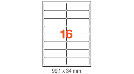 ETIQUETAS A4 100H. INETA  99,1X 34  1600U. 02418 CANTOS ROMOS