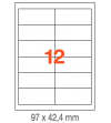ETIQUETAS A4 100H. INETA  97X 42,4  1200U. 01288 RECTA