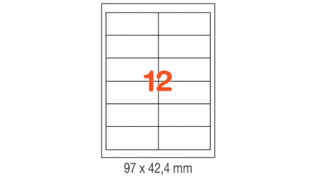 ETIQUETAS A4 100H. INETA  97X 42,4  1200U. 01288 RECTA