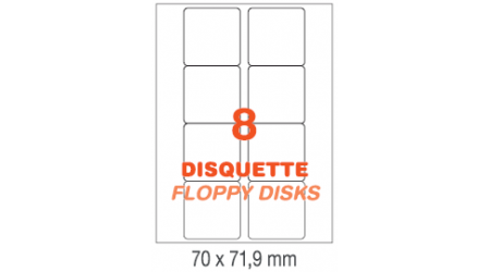 ETIQUETAS A4 100H. INETA  70X 71,9  800U. 02417 CANTOS ROMOS