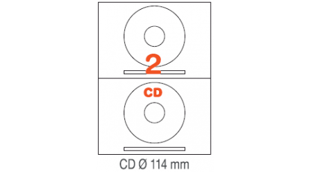 ETIQUETAS A4 100H. INETA 114MM  CD´S  200U.