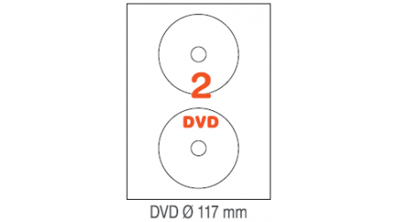 ETIQUETAS A4 100H. INETA  117MM CD´S  200U.
