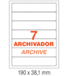 ETIQUETAS PARA ARCHIVO INETA A4,  190x38.1 MM.  100 HOJAS 700 ETIQUETAS