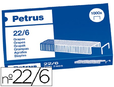 GRAPAS 22/6 PETRUS COBREADA CAJA DE 1000 UNIDADES