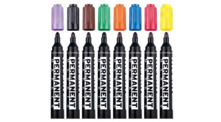 ROTULADOR PERMANENTE SIGNO 8 COLORES PUNTA REDONDA 3MM.