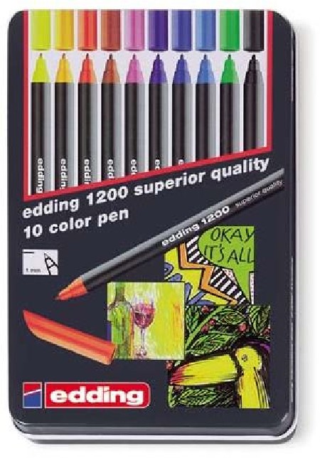 ROTULADOR EDDING 1200 SURTIDOS ESTUCHE DE METAL 10 COLORES