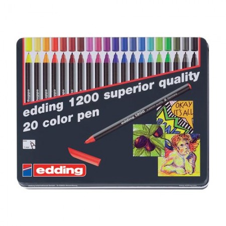 ROTULADOR EDDING 1200 SURTIDOS ESTUCHE DE METAL 20 COLORES