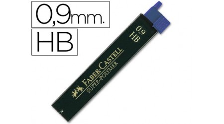 MINAS 0'9 HB FABER CASTELL GRAFITO 9069 TUBO 12 UNIDADES 22638