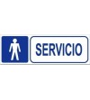 CARTEL SEÑALIZADOR PVC SERVICIO DE CABALLEROS 210X74 MM.