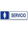 CARTEL SEÑALIZADOR PVC SERVICIO DE SEÑORAS 210X74 MM.