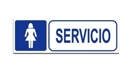 CARTEL SEÑALIZADOR PVC SERVICIO DE SEÑORAS 210X74 MM.