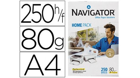 PAPEL A4  80 GR. NAVIGATOR HOME PACK 250 H. - MULTIFUNCIONAL CIE 169 OPACIDAD 95%