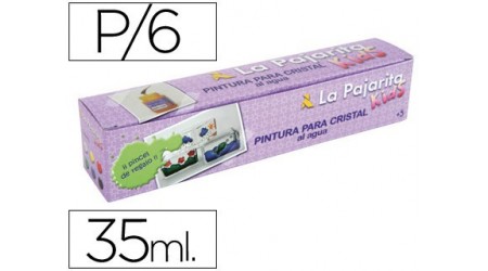 PINTURA LACA CRISTAL LA PAJARITA -SET DE 6 COLORES SURTIDOS +PINCEL