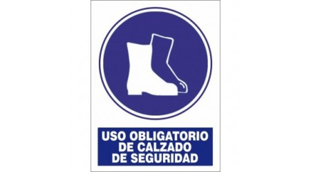 SEÑAL PVC A4 USO OBLIGATORIO CALZADO DE SEGURIDAD